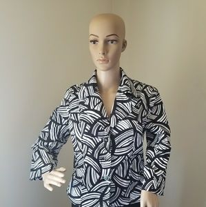 Rafaella Black and White Pattern Blazer